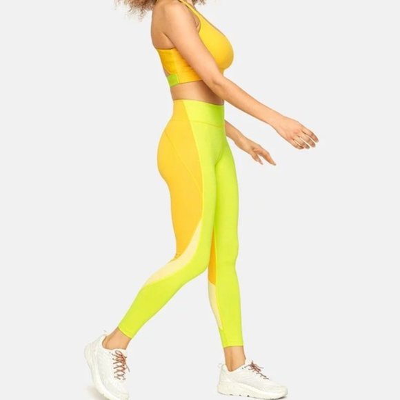 NWT Outdoor Voices TechSweat 7/8 Zoom Leggings Key Lime/Sunshine/Lemongrass, S - Picture 3 of 7